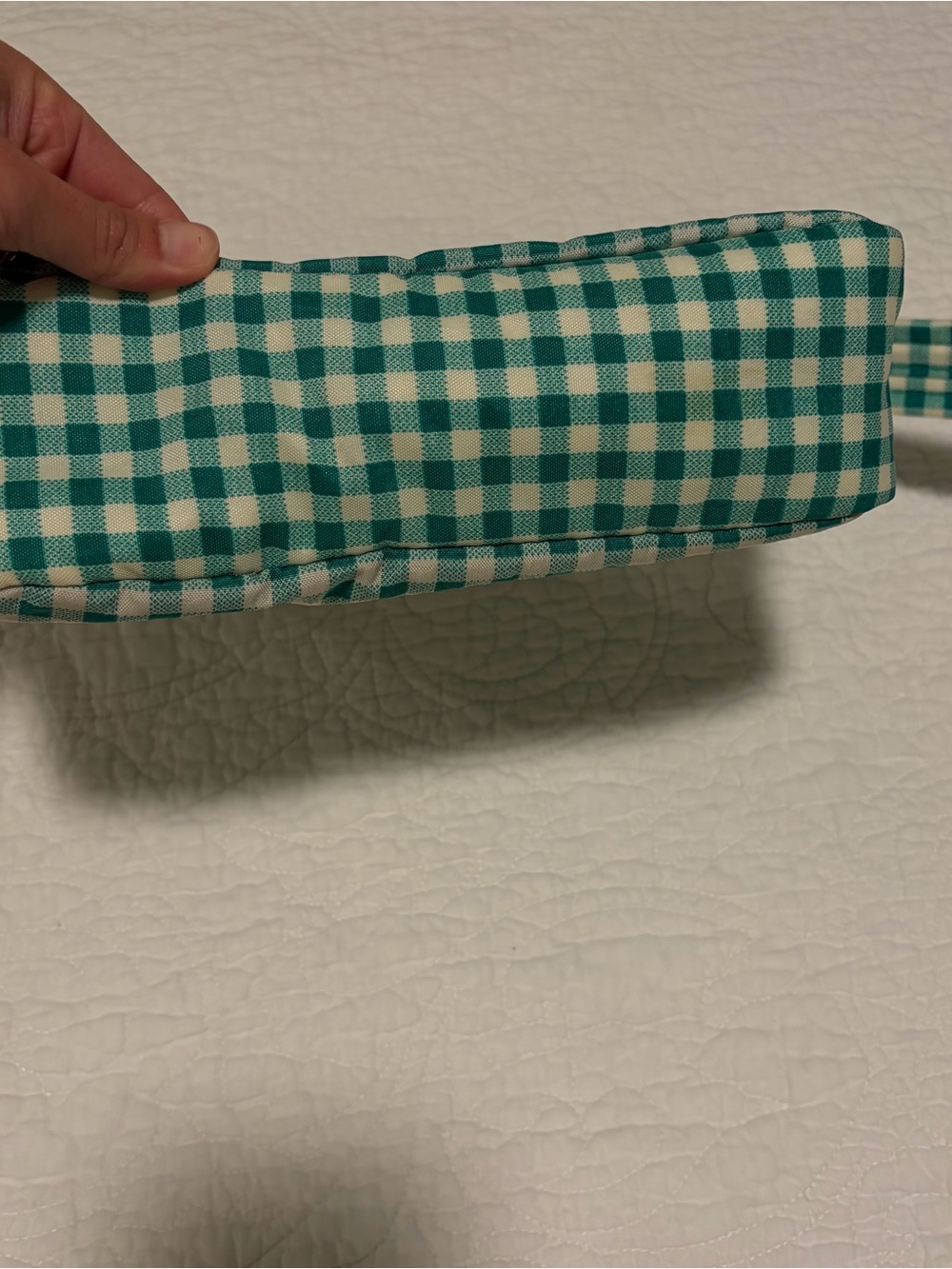 Baggu Green Gingham Mini Nylon Shoulder Bag - Picture 3 of 4